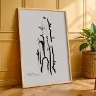 Modern Bohem Akışkan Çizgiler 3lü Ahşap Çerçeveli Tablo Seti Bohem Tablo Resim Çerçevesi Tablo