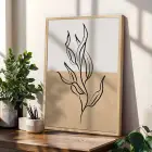Minimalist Jardin Bitki Seti 3lü Ahşap Çerçeveli Tablo Seti Duvar Tablo Oda Dekorasyonu Dekoratif