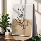 Minimalist Jardin Bitki Seti 3lü Beyaz Çerçeveli Tablo Seti Salon Duvar Tablo Poster Tablo