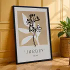 Minimalist Jardin Bitki Seti 3lü Siyah Çerçeveli Tablo Seti Salon Duvar Tablo Poster Tablo