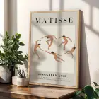 Matisse Dansı ve Doğal Formlar 3lü Ahşap Çerçeveli Tablo Seti Tablo Çerçeve Duvar Dekoru Ev