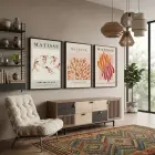 Matisse Dansı ve Doğal Formlar 3lü Siyah Çerçeveli Tablo Seti Tablo Çerçeve Salon Duvar Tablo Dekor