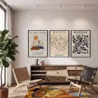 Matisse Esintili Soyut Dans Üçlüsü 3lü Siyah Çerçeveli Tablo Seti Poster Tablo Duvar Tablo Ev