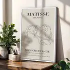 Matisse Esintili Soyut Sanat Üçlüsü 3lü Beyaz Çerçeveli Tablo Seti Resim Çerçevesi Tablo Salon