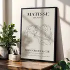 Matisse Esintili Soyut Sanat Üçlüsü 3lü Siyah Çerçeveli Tablo Seti Salon Duvar Tablo Poster Tablo