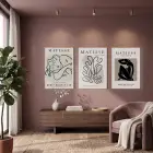 Modern Soyut Silüetler 3lü Ahşap Çerçeveli Tablo Seti Duvar Tablo Oda Dekorasyonu Dekoratif Obje