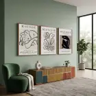 Modern Soyut Silüetler 3lü Ahşap Çerçeveli Tablo Seti Duvar Tablo Oda Dekorasyonu Dekoratif Obje