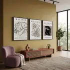 Modern Soyut Silüetler 3lü Siyah Çerçeveli Tablo Seti Resim Çerçevesi Tablo Salon Aksesuarları