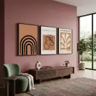 Soyut Formlar Toprak Palet 3lü Siyah Çerçeveli Tablo Seti Poster Tablo Resim Çerçevesi Dekoratif