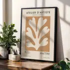 Soyut Formlar Toprak Palet 3lü Siyah Çerçeveli Tablo Seti Poster Tablo Resim Çerçevesi Dekoratif