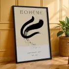 Bohem Siyah Soyut Desenler 3lü Siyah Çerçeveli Tablo Seti Bohem Tablo Tablo Çerçeve Salon Duvar