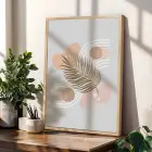 Huzurlu Pastel Bitkiler 3lü Ahşap Çerçeveli Tablo Seti Poster Tablo Resim Çerçevesi Dekoratif Obje