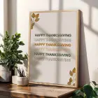 Şükran Günü Bohem Desenler 3lü Ahşap Çerçeveli Tablo Seti Bohem Tablo Salon Duvar Tablo Poster