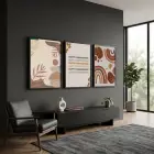 Şükran Günü Bohem Desenler 3lü Siyah Çerçeveli Tablo Seti Bohem Tablo Duvar Tablo Oda Dekorasyonu