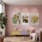 Avantgarde Organik Formlar 3lü Beyaz Çerçeveli Tablo Seti Poster Tablo Resim Çerçevesi Dekoratif