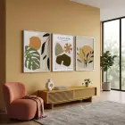 Avantgarde Organik Formlar 3lü Beyaz Çerçeveli Tablo Seti Poster Tablo Resim Çerçevesi Dekoratif