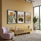 Avantgarde Organik Formlar 3lü Siyah Çerçeveli Tablo Seti Poster Tablo Duvar Tablo Ev Dekorasyonu