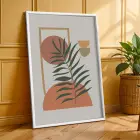 Toprak Tonlu Kaktüs Palmiye Üçlüsü 3lü Beyaz Çerçeveli Tablo Seti Poster Tablo Resim Çerçevesi