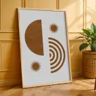 Toprak Tonları Bohem Sanat Seti 3lü Ahşap Çerçeveli Tablo Seti Bohem Tablo Duvar Tablo Oda