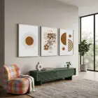 Toprak Tonları Bohem Sanat Seti 3lü Beyaz Çerçeveli Tablo Seti Bohem Tablo Poster Tablo Resim