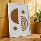 Toprak Tonları Bohem Sanat Seti 3lü Beyaz Çerçeveli Tablo Seti Bohem Tablo Poster Tablo Resim