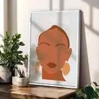 Bohem Yüzler Botanik Soyut 3lü Beyaz Çerçeveli Tablo Seti Bohem Tablo Poster Tablo Resim Çerçevesi