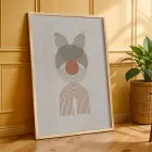 Toprak Tonlu Kavisli Desenler 3lü Ahşap Çerçeveli Tablo Seti Poster Tablo Resim Çerçevesi Dekoratif
