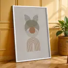 Toprak Tonlu Kavisli Desenler 3lü Beyaz Çerçeveli Tablo Seti Poster Tablo Duvar Tablo Ev
