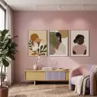 Bohem Kadın Figürleri Üçlüsü 3lü Ahşap Çerçeveli Tablo Seti Bohem Tablo Poster Tablo Duvar Tablo Ev
