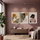 Bohem Kadın Figürleri Üçlüsü 3lü Beyaz Çerçeveli Tablo Seti Bohem Tablo Resim Çerçevesi Tablo Salon