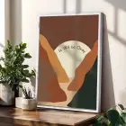 Bohem Toprak Tonları Sanat 3lü Beyaz Çerçeveli Tablo Seti Bohem Tablo Poster Tablo Duvar Tablo Ev
