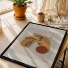 Bohem Toprak Tonları Sanat 3lü Siyah Çerçeveli Tablo Seti Bohem Tablo Poster Tablo Resim Çerçevesi