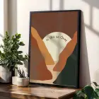 Bohem Toprak Tonları Sanat 3lü Siyah Çerçeveli Tablo Seti Bohem Tablo Poster Tablo Resim Çerçevesi