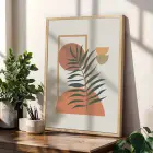 Minimalist Botanik Koleksiyonu 3lü Ahşap Çerçeveli Tablo Seti Bohem Tablo Tablo Çerçeve Salon Duvar