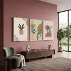 Minimalist Botanik Koleksiyonu 3lü Beyaz Çerçeveli Tablo Seti Bohem Tablo Resim Çerçevesi Tablo