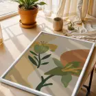 Minimalist Botanik Koleksiyonu 3lü Beyaz Çerçeveli Tablo Seti Bohem Tablo Resim Çerçevesi Tablo