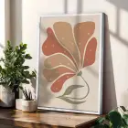 Toprak Tonları Botanik Sanatı 3lü Beyaz Çerçeveli Tablo Seti Bohem Tablo Salon Duvar Tablo Poster