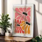 Modern Pastel Çiçek Demeti 3lü Beyaz Çerçeveli Tablo Seti Bohem Tablo Salon Duvar Tablo Poster