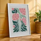 Modern Pastel Çiçek Demeti 3lü Beyaz Çerçeveli Tablo Seti Bohem Tablo Salon Duvar Tablo Poster