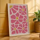 Dinamik Pop Art Çiçekleri 3lü Ahşap Çerçeveli Tablo Seti Bohem Tablo Tablo Çerçeve Duvar Dekoru Ev