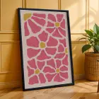 Dinamik Pop Art Çiçekleri 3lü Siyah Çerçeveli Tablo Seti Bohem Tablo Tablo Çerçeve Salon Duvar