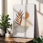 Boho Toprak Tonları Bitkisel Sanat 3lü Beyaz Çerçeveli Tablo Seti Bohem Tablo Tablo Çerçeve Duvar
