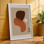 Toprak Tonları Organik Soyutlar 3lü Beyaz Çerçeveli Tablo Seti Duvar Tablo Oda Dekorasyonu