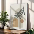 Sakin Botanik Soyutlama 3lü Beyaz Çerçeveli Tablo Seti Bohem Tablo Duvar Tablo Oda Dekorasyonu