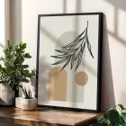 Sakin Botanik Soyutlama 3lü Siyah Çerçeveli Tablo Seti Bohem Tablo Poster Tablo Resim Çerçevesi