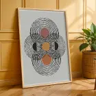 Hardal Sarısı Soyut Formlar 3lü Ahşap Çerçeveli Tablo Seti Poster Tablo Duvar Tablo Ev Dekorasyonu