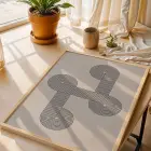 Soyut Kavisli Geometrik Set 3lü Ahşap Çerçeveli Tablo Seti Tablo Çerçeve Salon Duvar Tablo Dekor