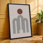 Soyut Kavisli Geometrik Set 3lü Siyah Çerçeveli Tablo Seti Resim Çerçevesi Tablo Salon Aksesuarları