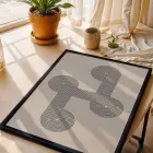 Soyut Kavisli Geometrik Set 3lü Siyah Çerçeveli Tablo Seti Resim Çerçevesi Tablo Salon Aksesuarları
