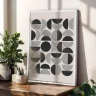 Sarı Teal Geometrik Soyut 3lü Beyaz Çerçeveli Tablo Seti Duvar Tablo Oda Dekorasyonu Dekoratif Obje